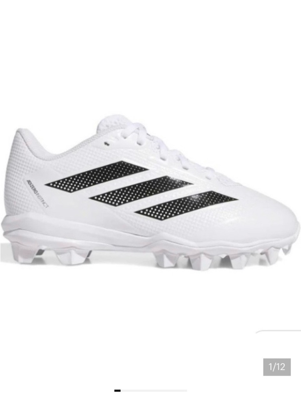 Adidas Kids Adizero Instinct Molded Rubber Softball Cleats White/Black Sneakers